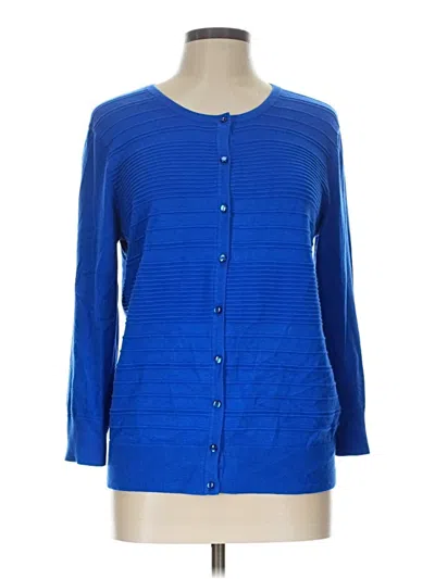 Pre-owned Cable & Gauge Cardigan Sweater In Blue