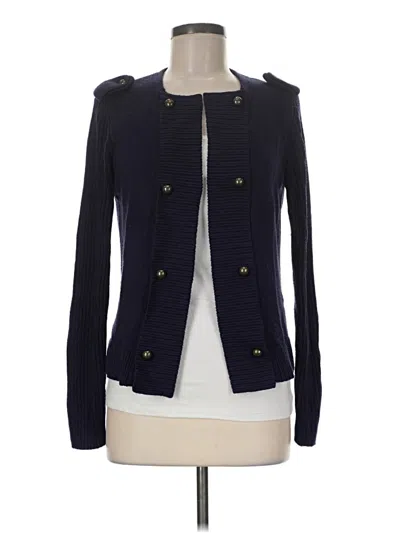 Pre-owned Cable & Gauge Cardigan Sweater In Blue