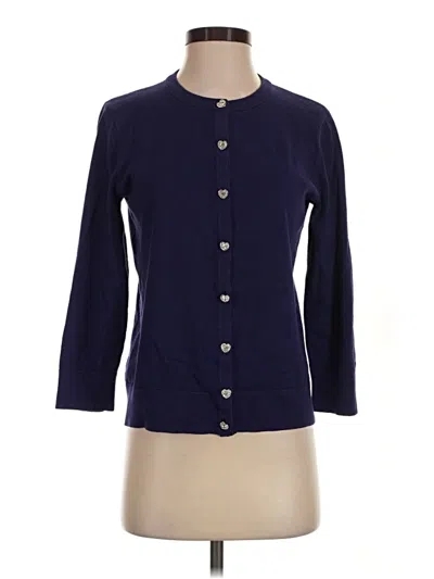Pre-owned Cable & Gauge Cardigan Sweater In Blue