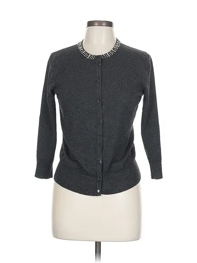 Pre-owned Cable & Gauge Cardigan Sweater In Gray