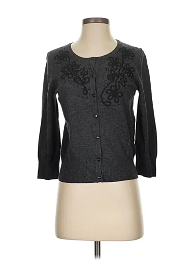 Pre-owned Cable & Gauge Cardigan Sweater In Gray