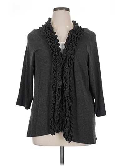 Pre-owned Cable & Gauge Cardigan Sweater In Gray