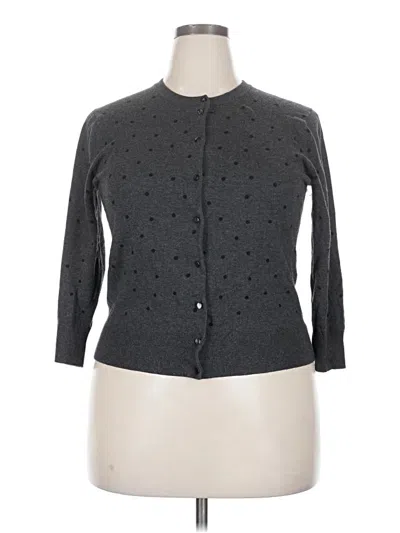 Pre-owned Cable & Gauge Cardigan Sweater In Gray