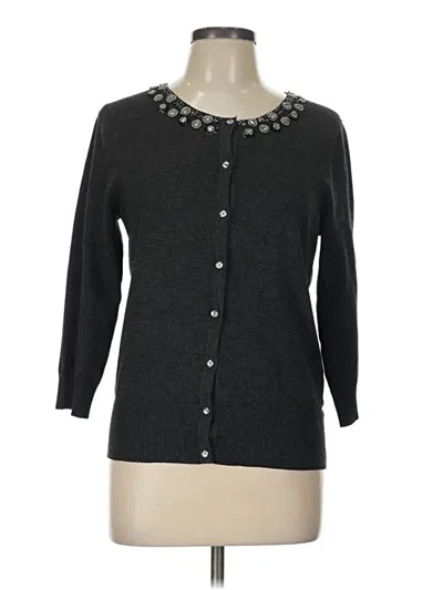 Pre-owned Cable & Gauge Cardigan Sweater In Gray