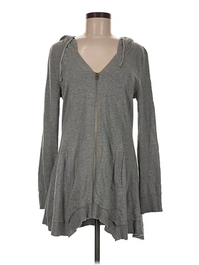 Pre-owned Cable & Gauge Cardigan Sweater In Gray