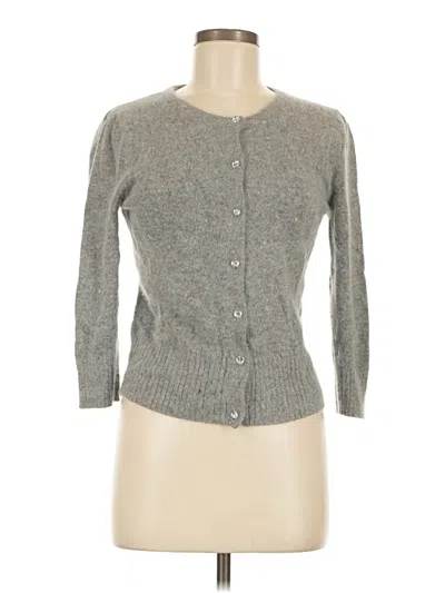 Pre-owned Cable & Gauge Cardigan Sweater In Gray