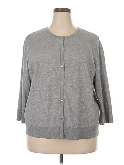 Pre-owned Cable & Gauge Cardigan Sweater In Gray
