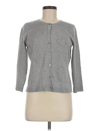Pre-owned Cable & Gauge Cardigan Sweater In Gray