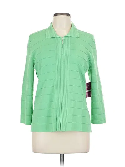Pre-owned Cable & Gauge Cardigan Sweater In Green
