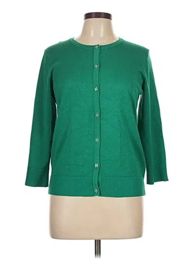 Pre-owned Cable & Gauge Cardigan Sweater In Green