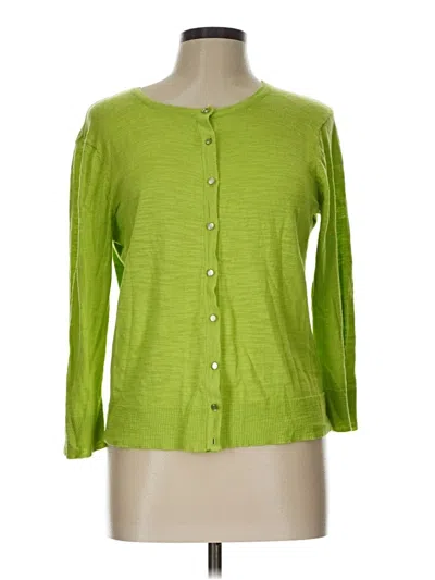 Pre-owned Cable & Gauge Cardigan Sweater In Green