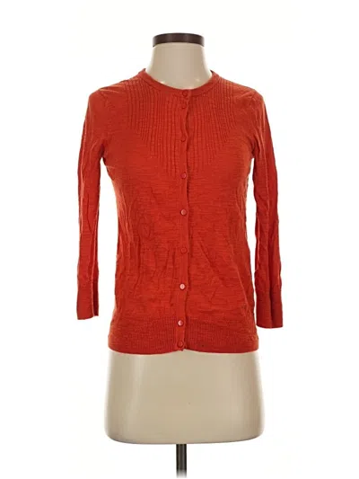Pre-owned Cable & Gauge Cardigan Sweater In Orange