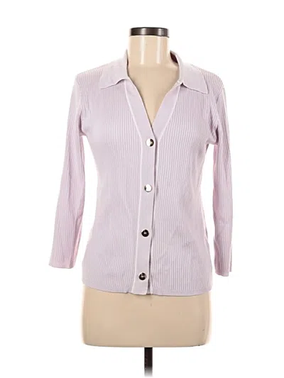 Pre-owned Cable & Gauge Cardigan Sweater In Pink