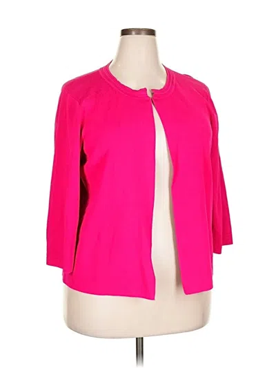 Pre-owned Cable & Gauge Cardigan Sweater In Pink