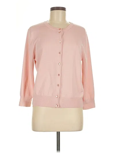 Pre-owned Cable & Gauge Cardigan Sweater In Pink