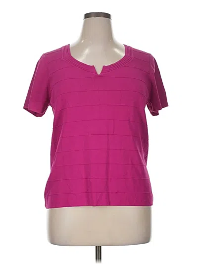 Pre-owned Cable & Gauge Cardigan Sweater In Pink