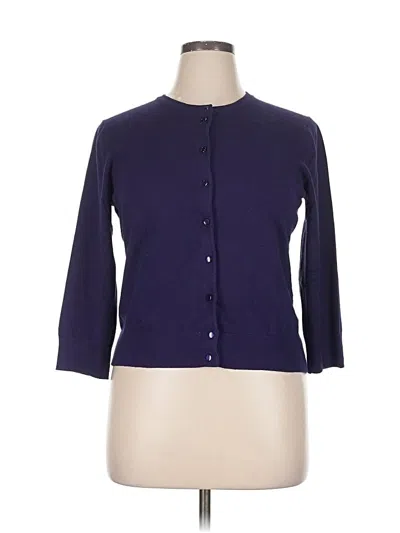 Pre-owned Cable & Gauge Cardigan Sweater In Purple