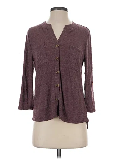Pre-owned Cable & Gauge Cardigan Sweater In Purple