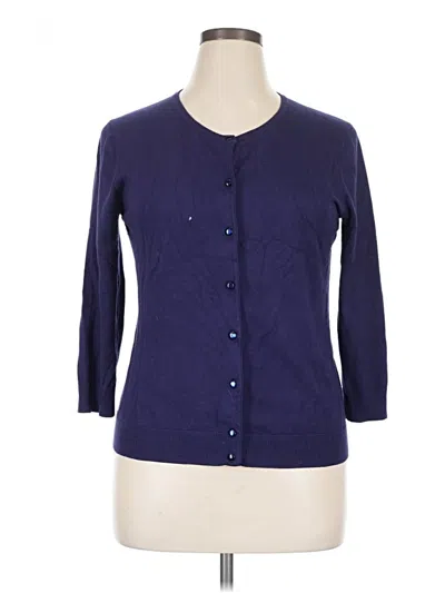 Pre-owned Cable & Gauge Cardigan Sweater In Purple
