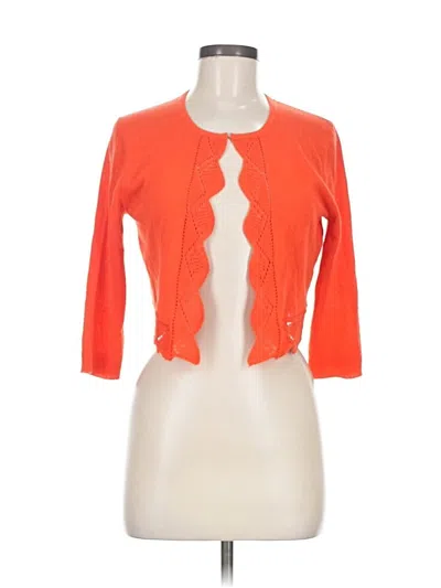 Pre-owned Cable & Gauge Cardigan Sweater In Red