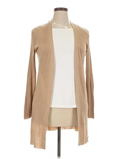Pre-owned Cable & Gauge Cardigan Sweater In Tan