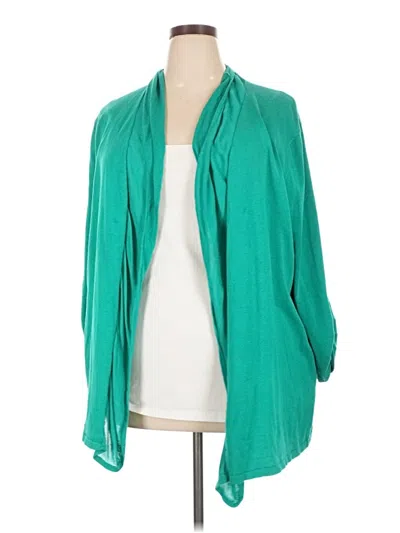 Pre-owned Cable & Gauge Cardigan Sweater In Teal