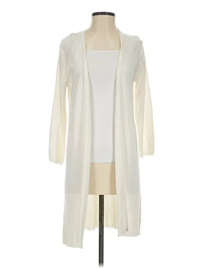 Pre-owned Cable & Gauge Cardigan Sweater In White