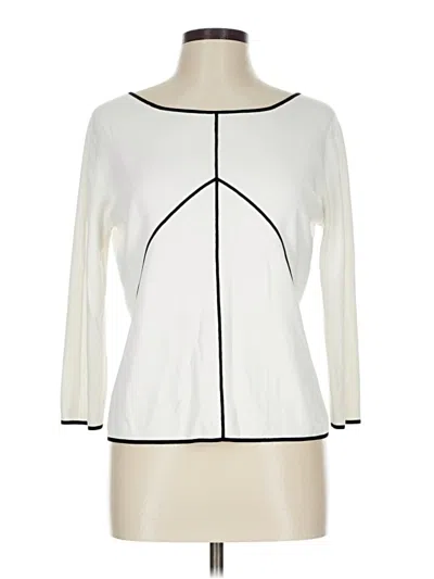 Pre-owned Cable & Gauge Cardigan Sweater In White