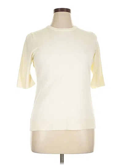 Pre-owned Cable & Gauge Cardigan Sweater In White