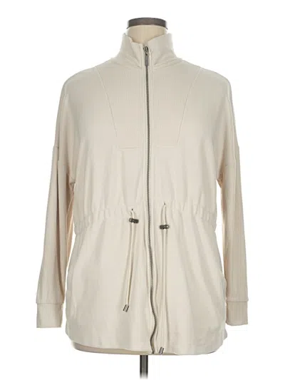 Pre-owned Cable & Gauge Cardigan Sweater In White