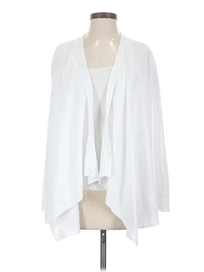 Pre-owned Cable & Gauge Cardigan Sweater In White