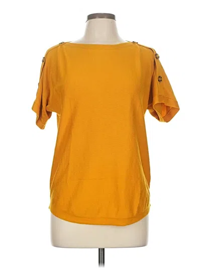 Pre-owned Cable & Gauge Cardigan Sweater In Yellow