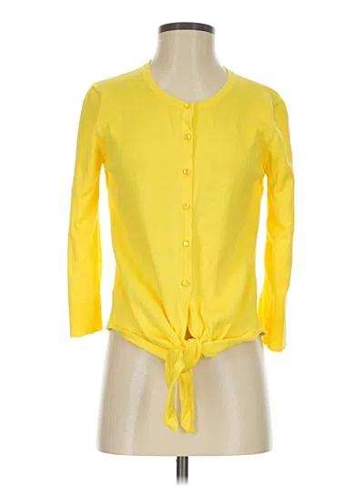 Pre-owned Cable & Gauge Cardigan Sweater In Yellow