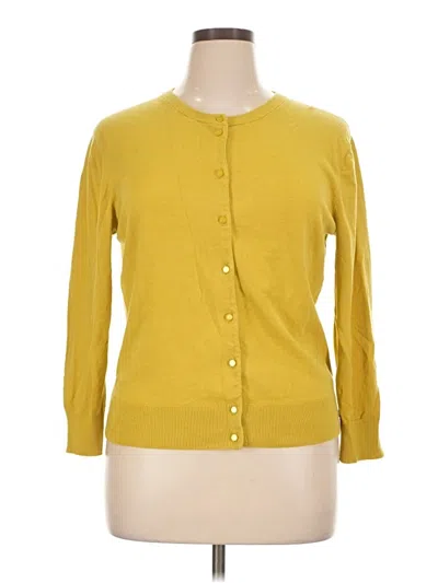 Pre-owned Cable & Gauge Cardigan Sweater In Yellow