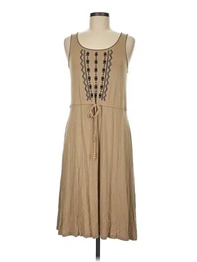 Pre-owned Cable & Gauge Casual Dress In Tan