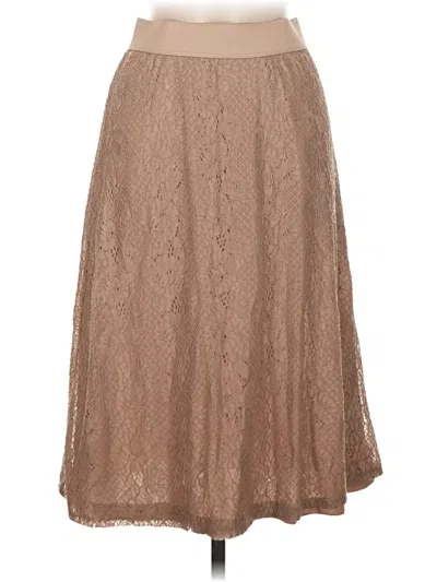 Pre-owned Cable & Gauge Formal Skirt In Tan