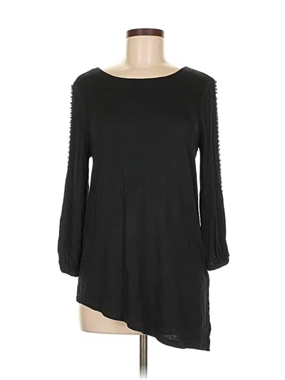 Pre-owned Cable & Gauge Long Sleeve Blouse In Black