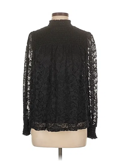 Pre-owned Cable & Gauge Long Sleeve Blouse In Black