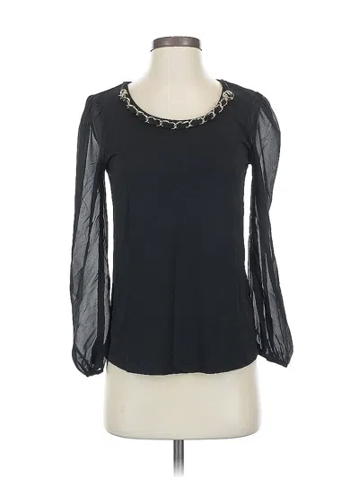 Pre-owned Cable & Gauge Long Sleeve Blouse In Black
