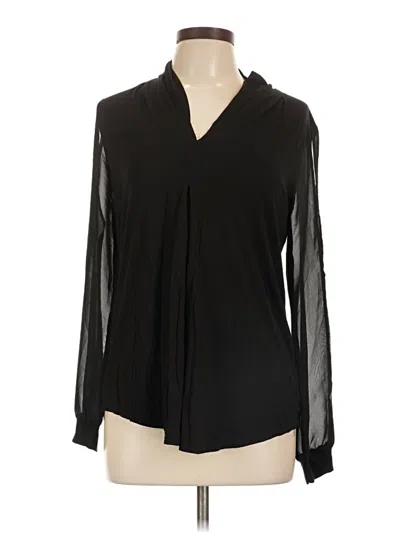 Pre-owned Cable & Gauge Long Sleeve Blouse In Black