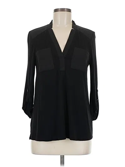 Pre-owned Cable & Gauge Long Sleeve Blouse In Black