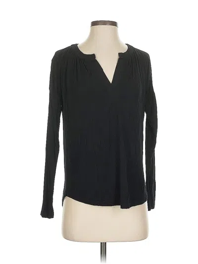 Pre-owned Cable & Gauge Long Sleeve Blouse In Black