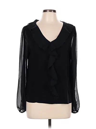 Pre-owned Cable & Gauge Long Sleeve Blouse In Black