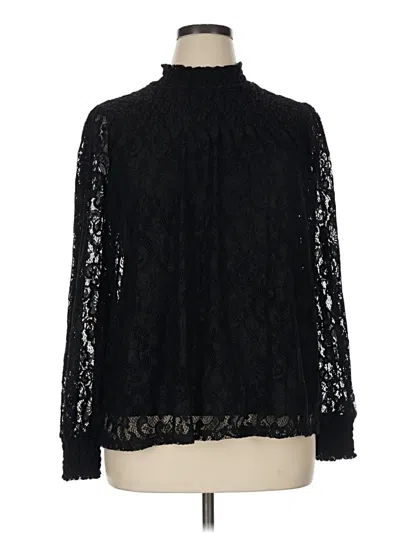 Pre-owned Cable & Gauge Long Sleeve Blouse In Black