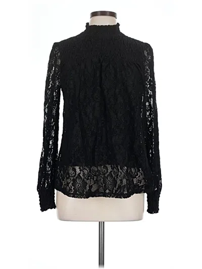 Pre-owned Cable & Gauge Long Sleeve Blouse In Black