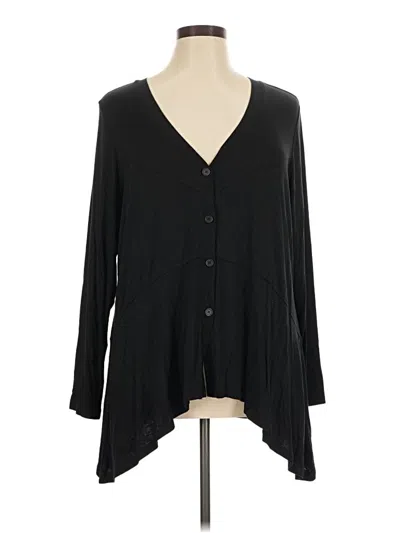 Pre-owned Cable & Gauge Long Sleeve Blouse In Black