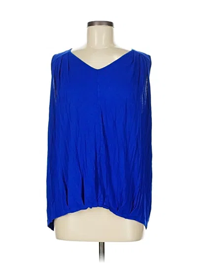 Pre-owned Cable & Gauge Long Sleeve Blouse In Blue