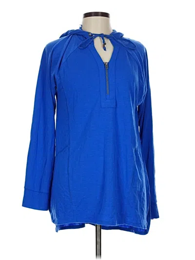 Pre-owned Cable & Gauge Long Sleeve Blouse In Blue