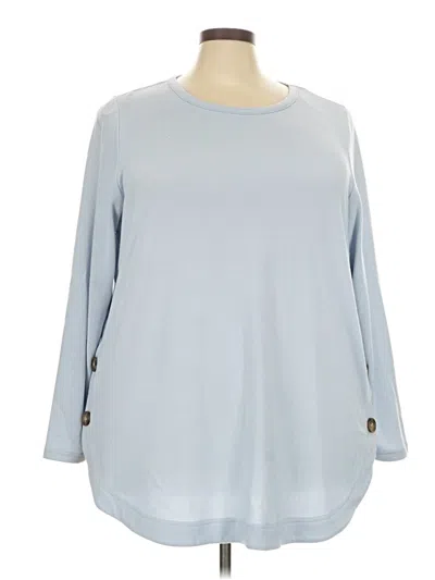 Pre-owned Cable & Gauge Long Sleeve Blouse In Blue