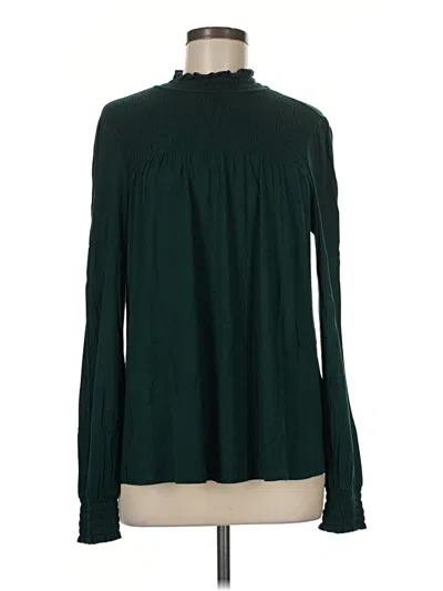 Pre-owned Cable & Gauge Long Sleeve Blouse In Green